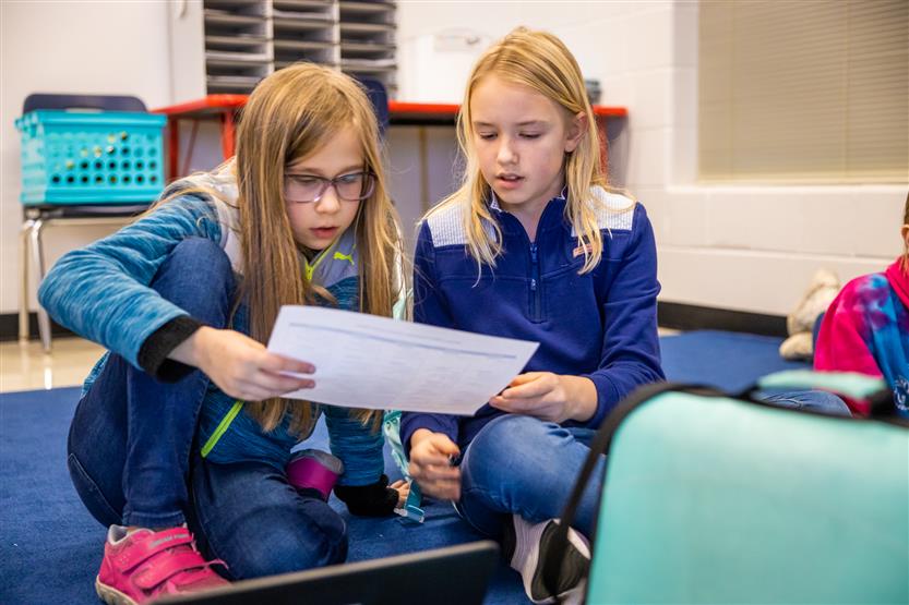 Jordan Elementary students in broadcasting
